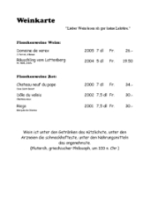 Getränkekarte
